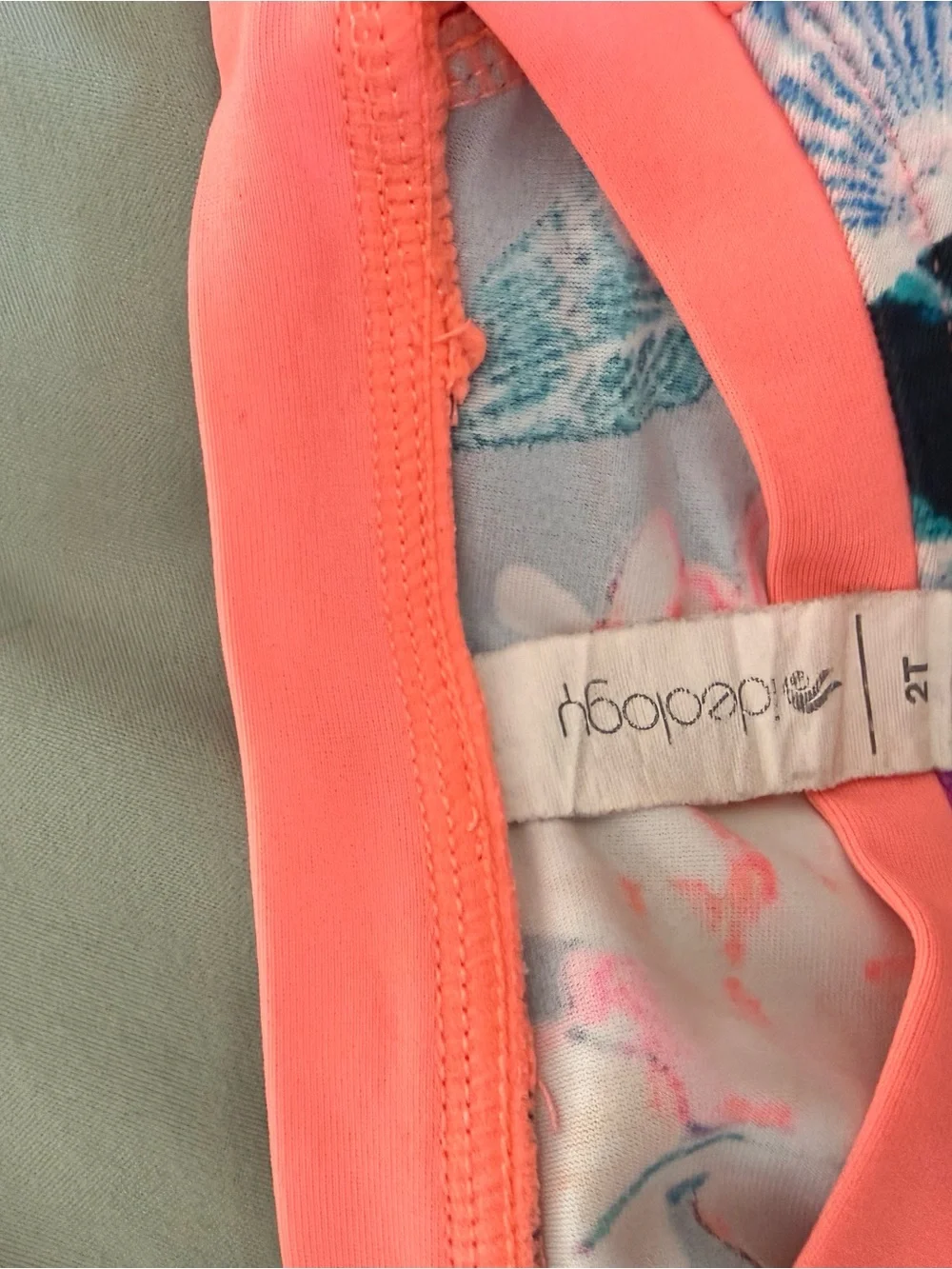 Ideology Girls' Coral Floral Short-Sleeve Two-Piece Swim Set